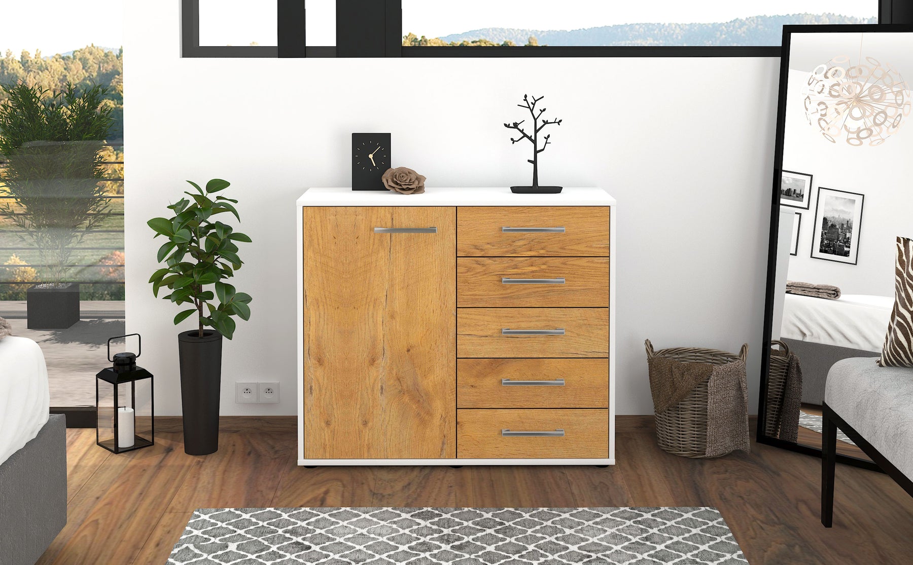 Sideboard Cecilia, Eiche Studio (92x79x35cm) - Dekati GmbH