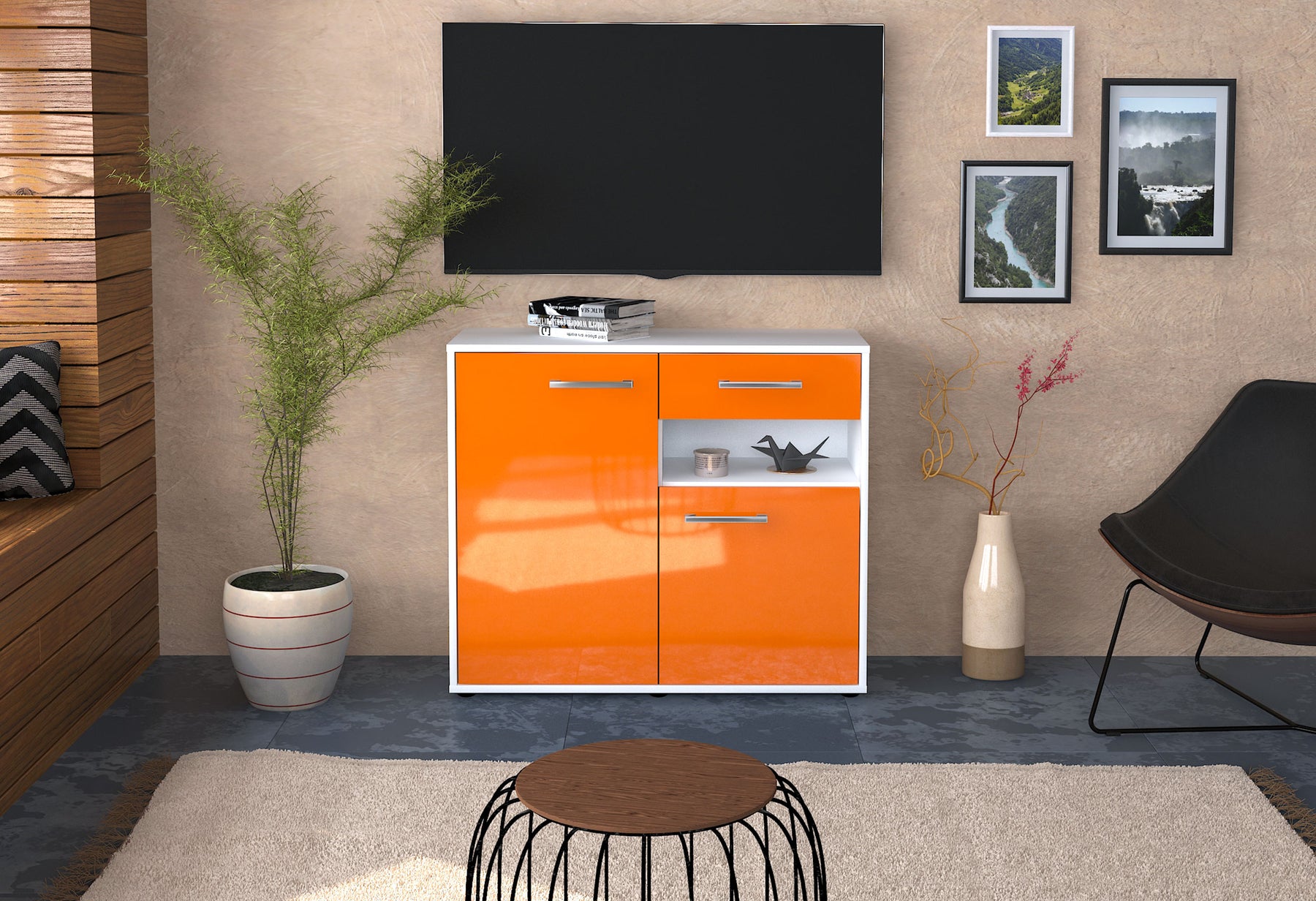 Sideboard Charlotta, Orange Studio (92x79x35cm) - Dekati GmbH