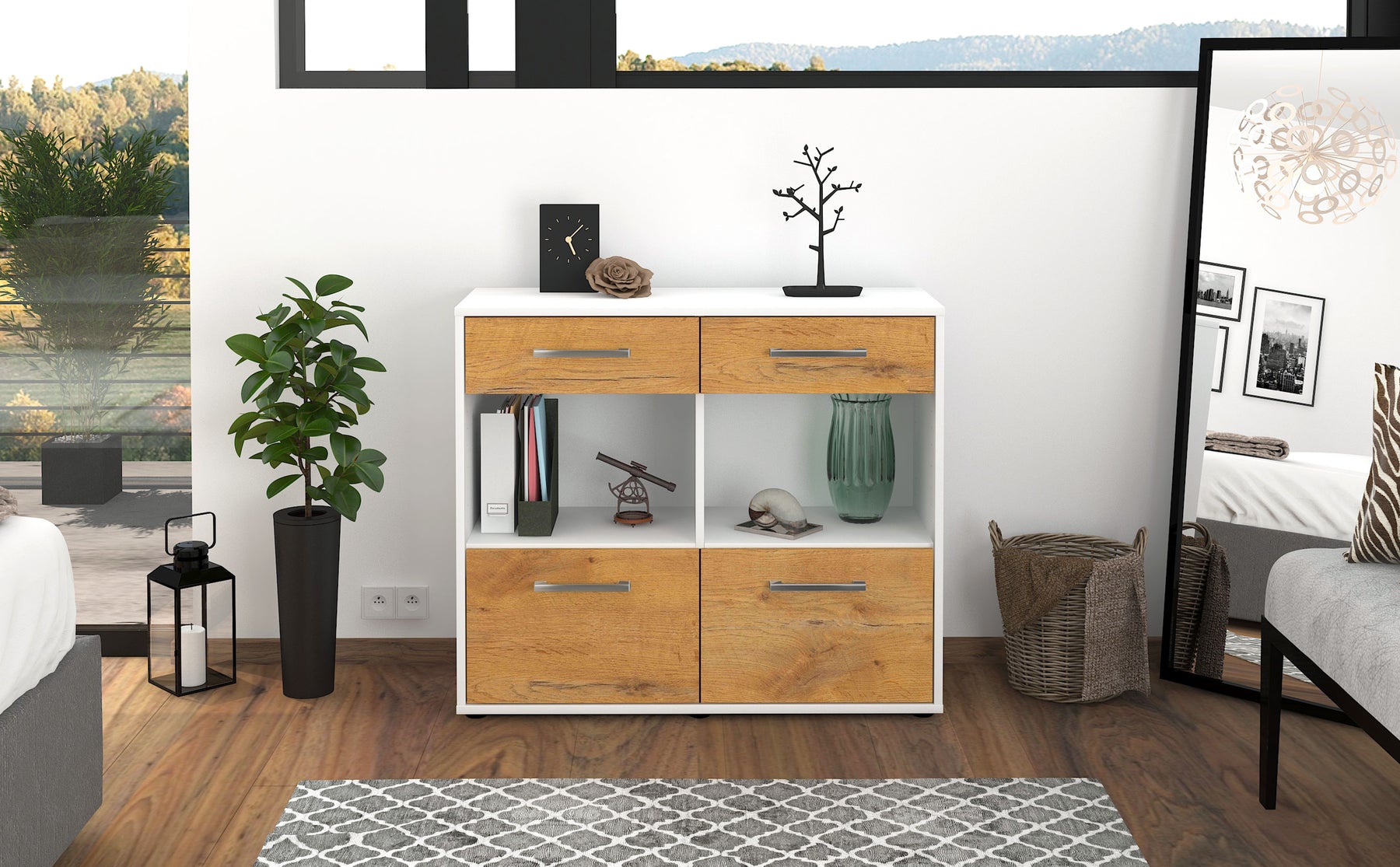 Sideboard Christina, Eiche Studio (92x79x35cm) - Dekati GmbH