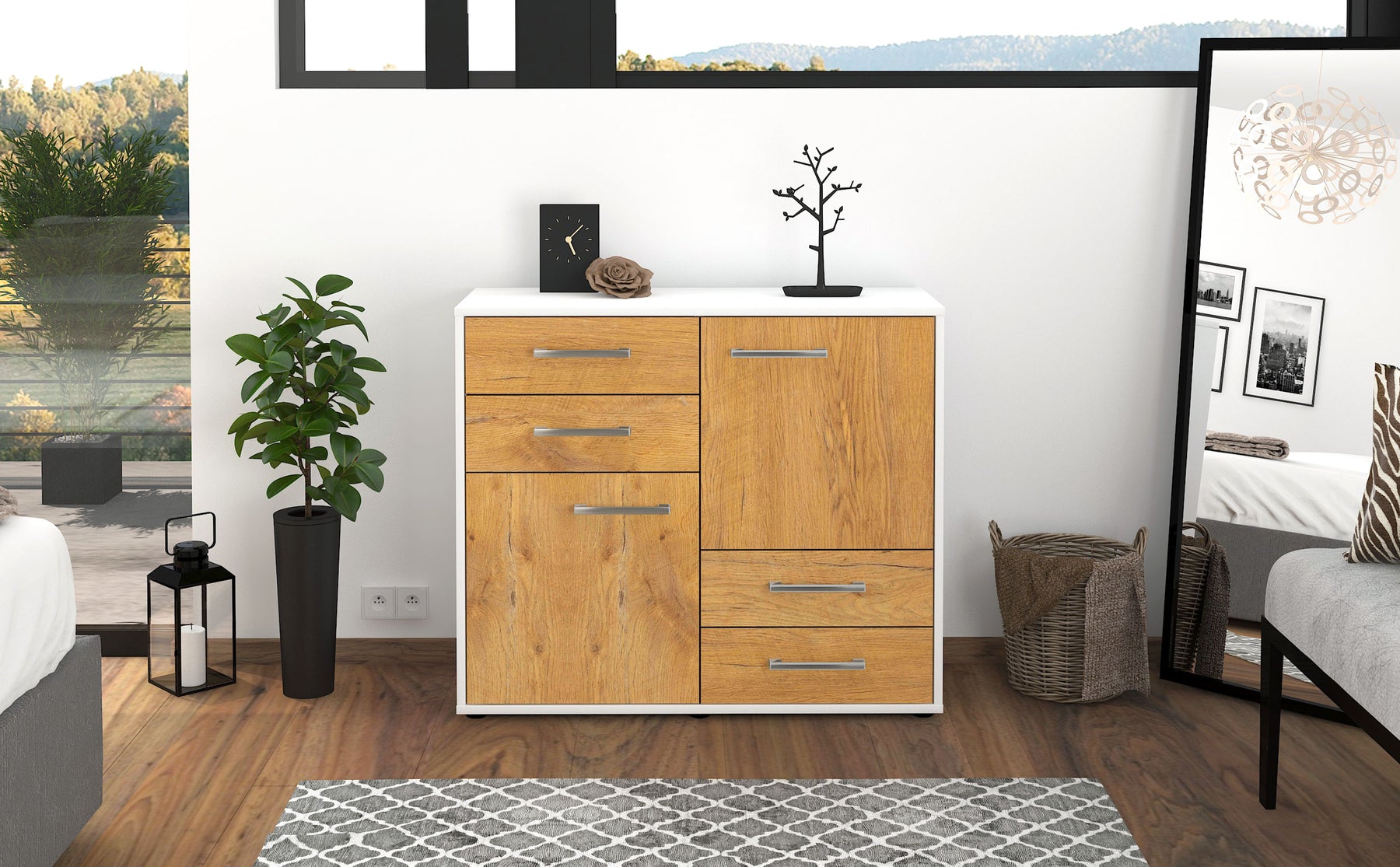 Sideboard Ciara, Eiche Studio (92x79x35cm) - Dekati GmbH