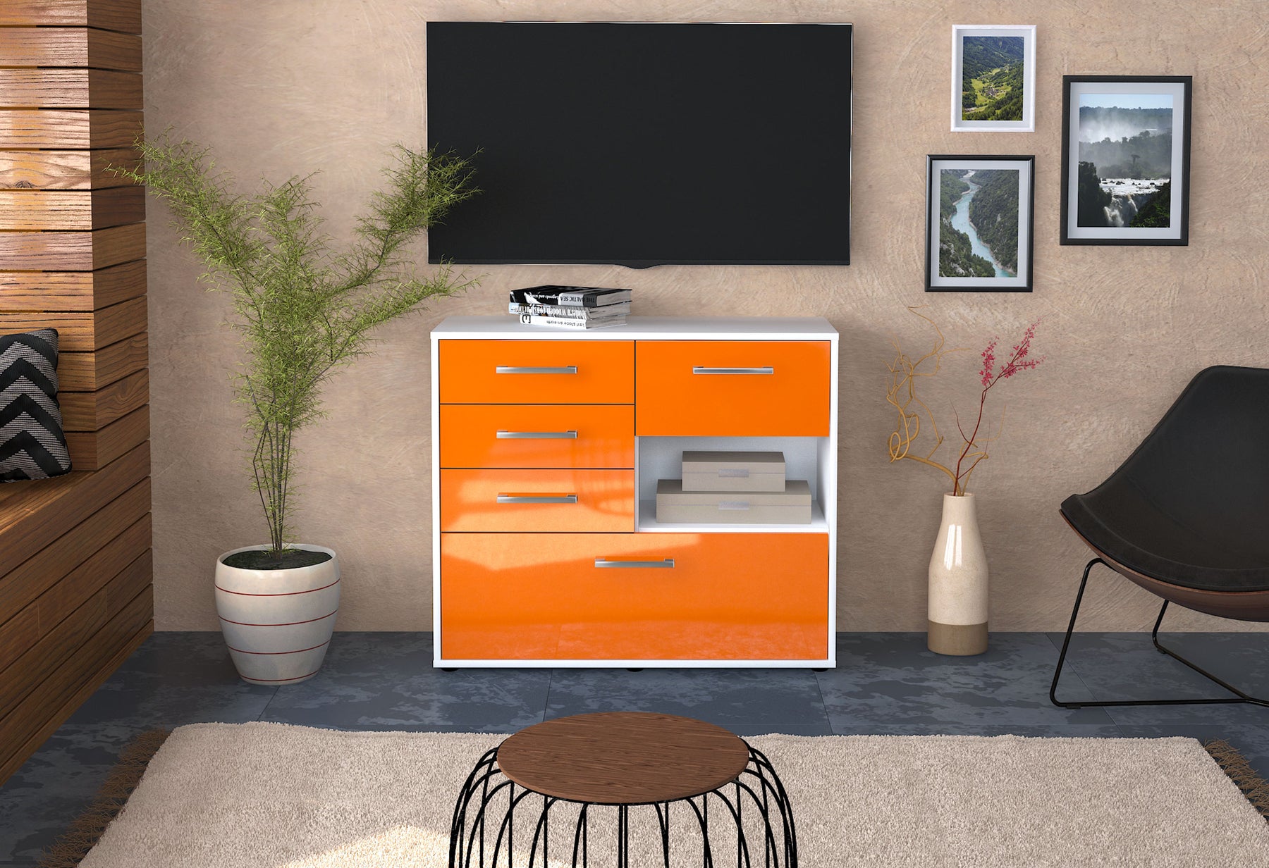 Sideboard Coco, Orange Studio (92x79x35cm) - Dekati GmbH