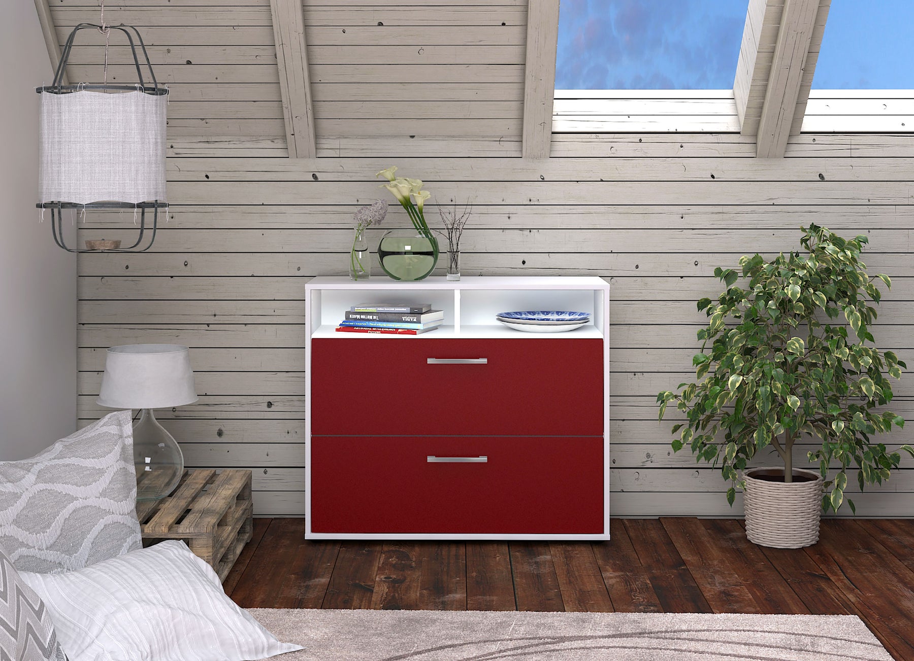 Sideboard Cosma, Rot Studio (92x79x35cm) - Dekati GmbH