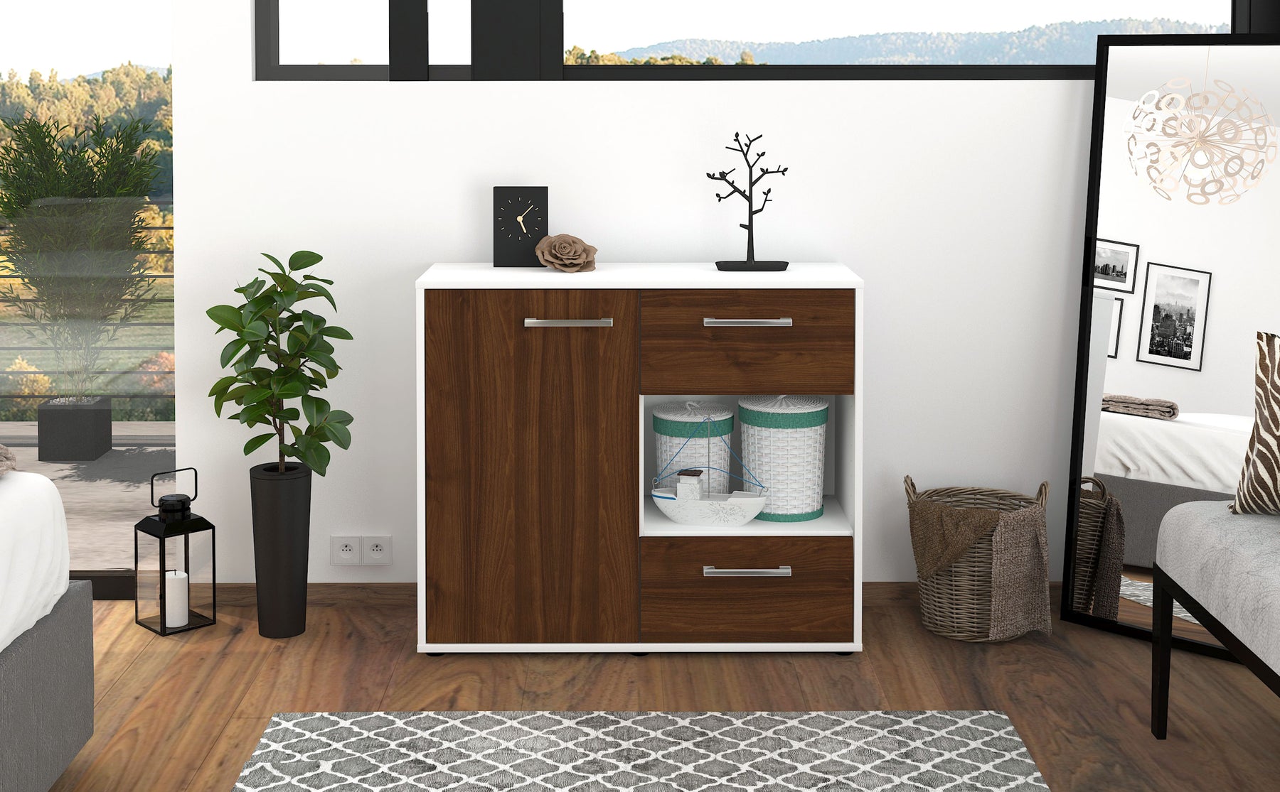 Sideboard Danica, Walnuss Studio (92x79x35cm) - Dekati GmbH