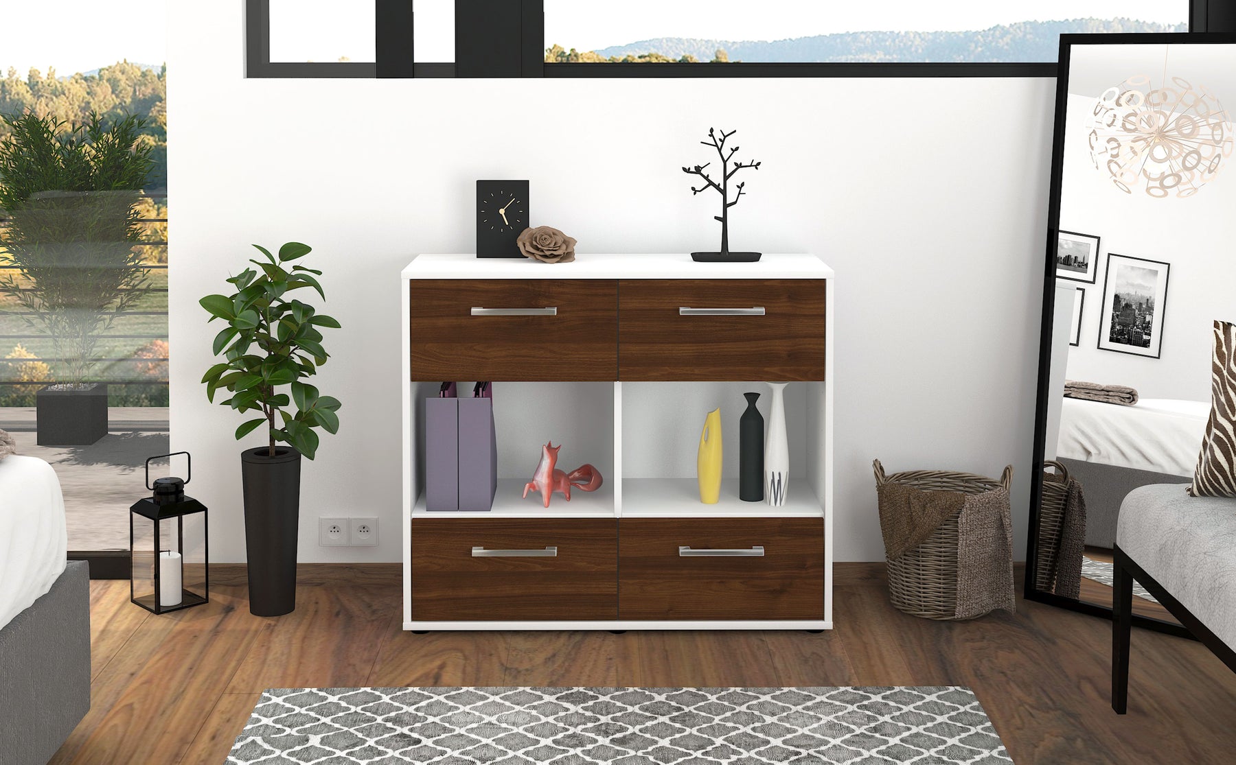 Sideboard Daniela, Walnuss Studio (92x79x35cm) - Dekati GmbH