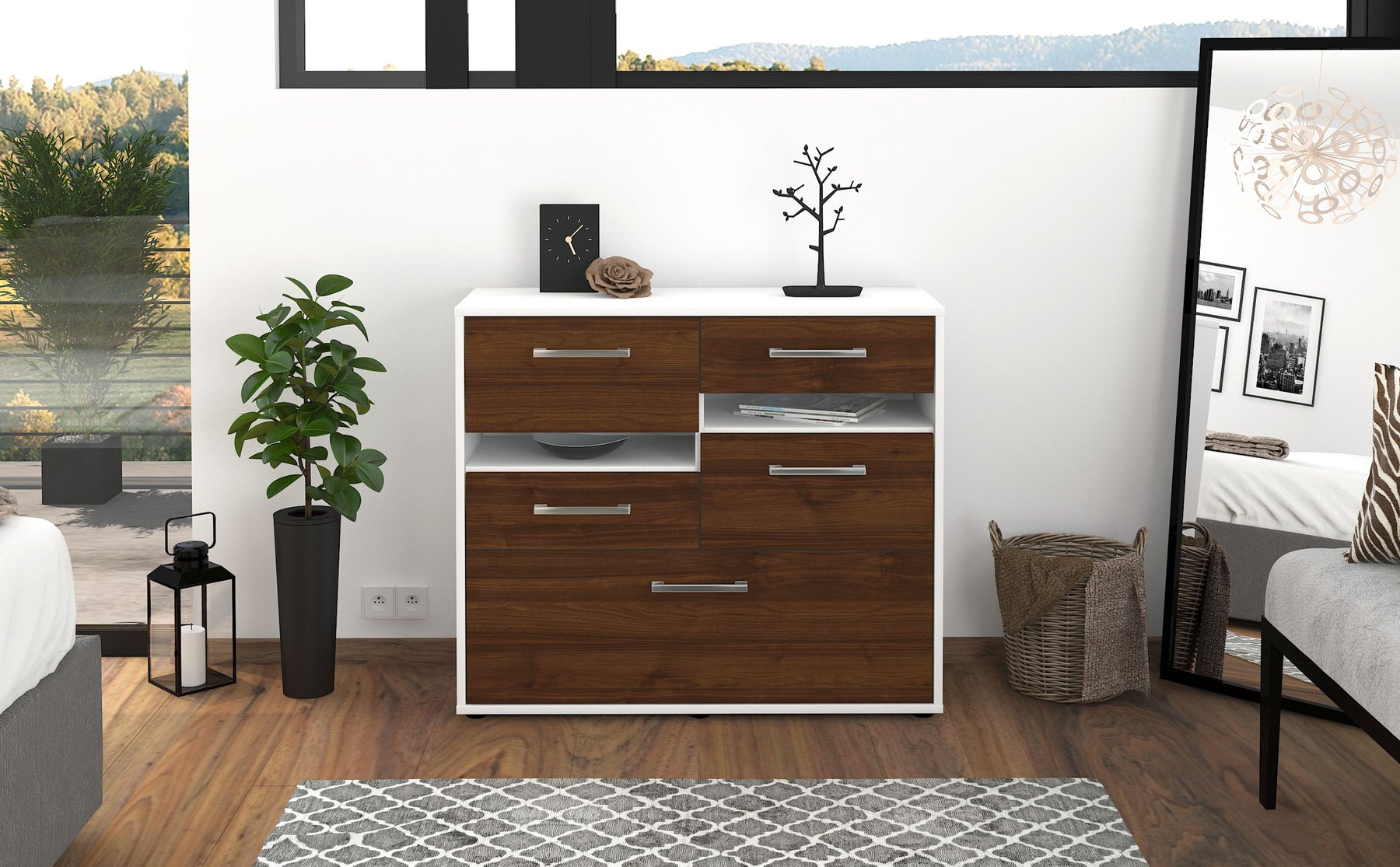 Sideboard Daria, Walnuss Studio (92x79x35cm) - Dekati GmbH