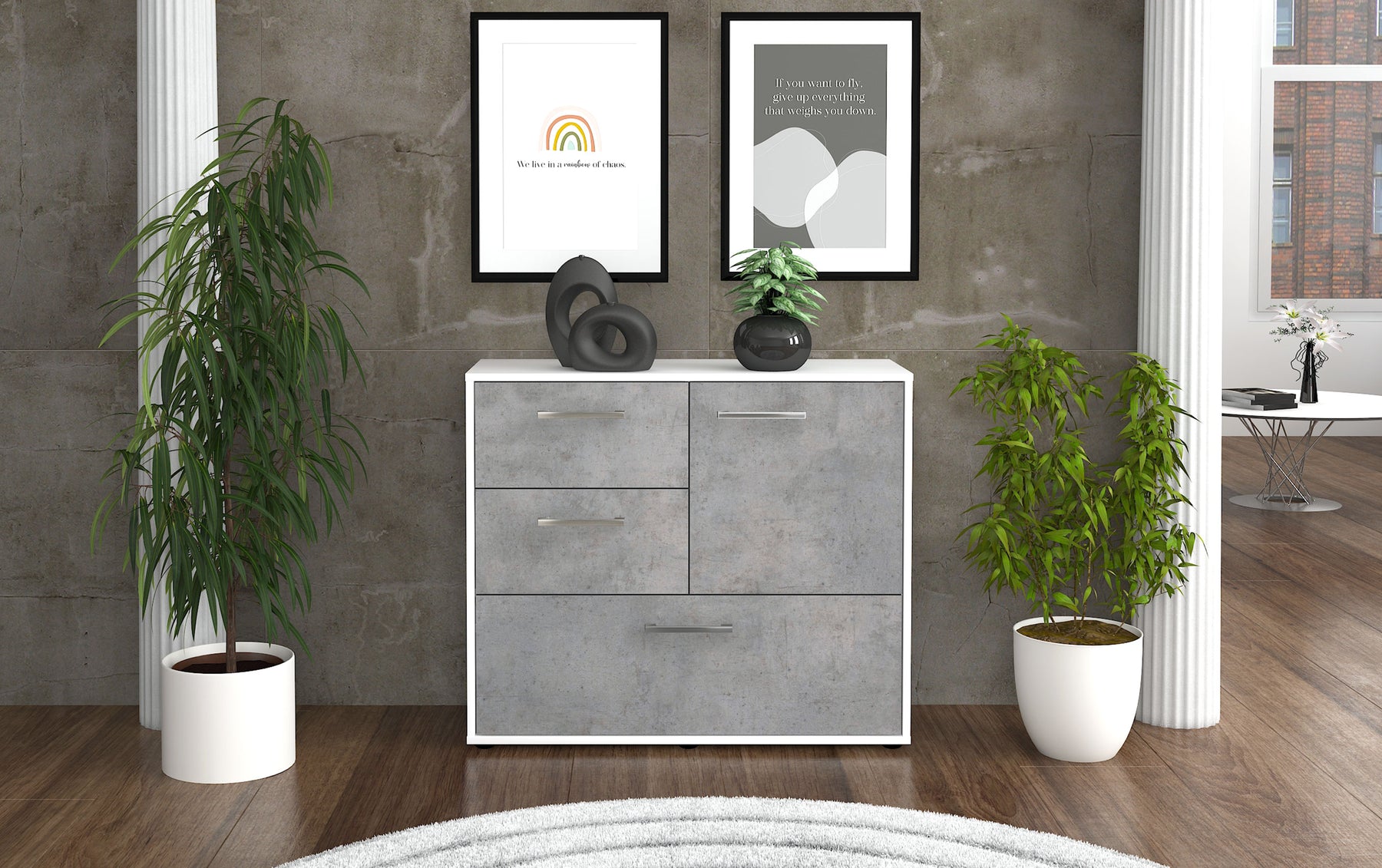 Sideboard Deanna, Beton Studio (92x79x35cm) - Dekati GmbH