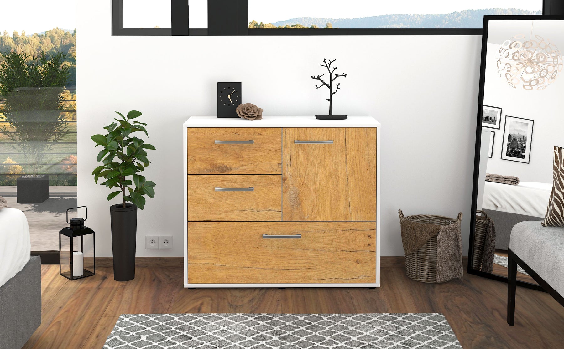 Sideboard Deanna, Eiche Studio (92x79x35cm) - Dekati GmbH