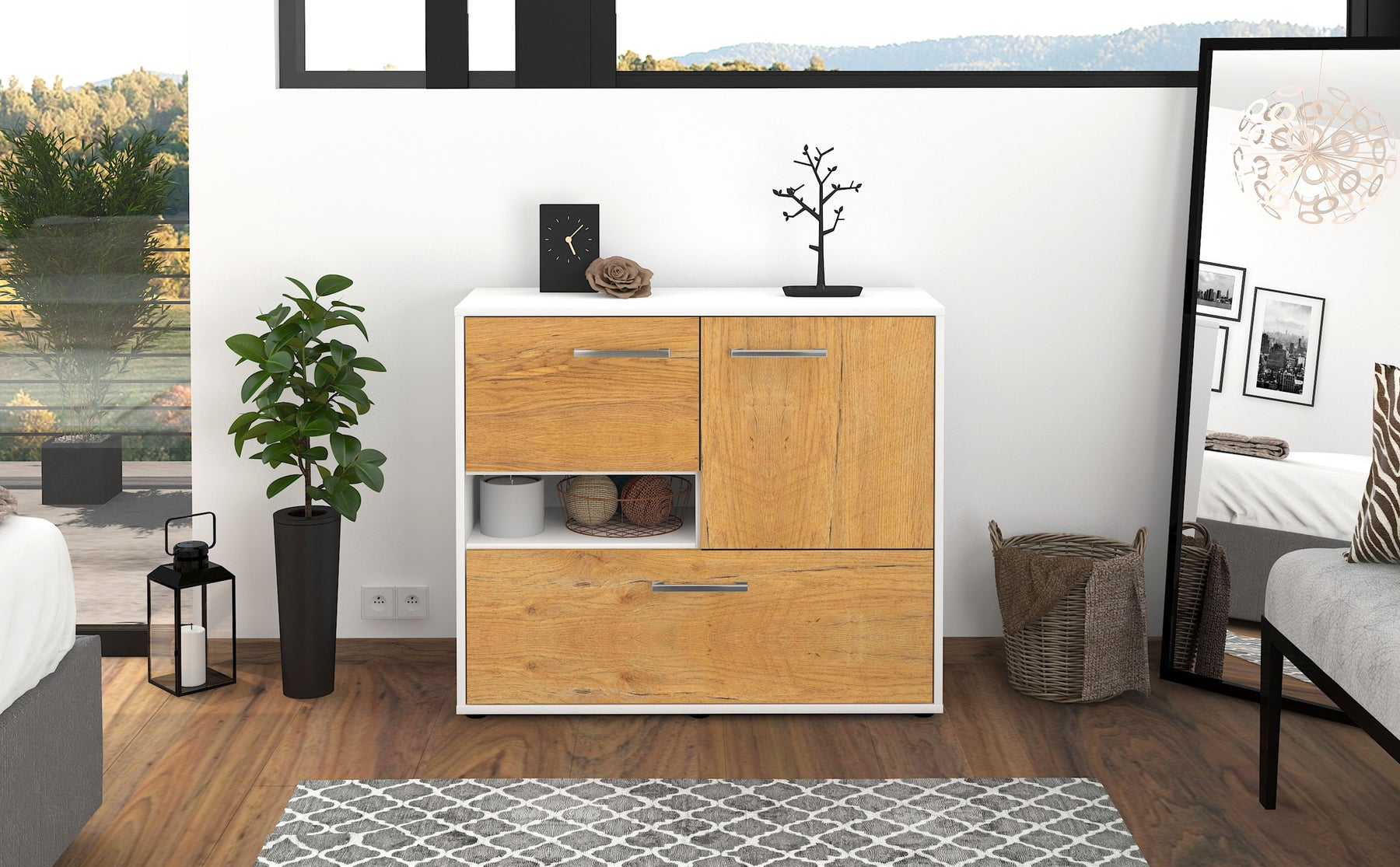 Sideboard Debora, Eiche Studio (92x79x35cm) - Dekati GmbH