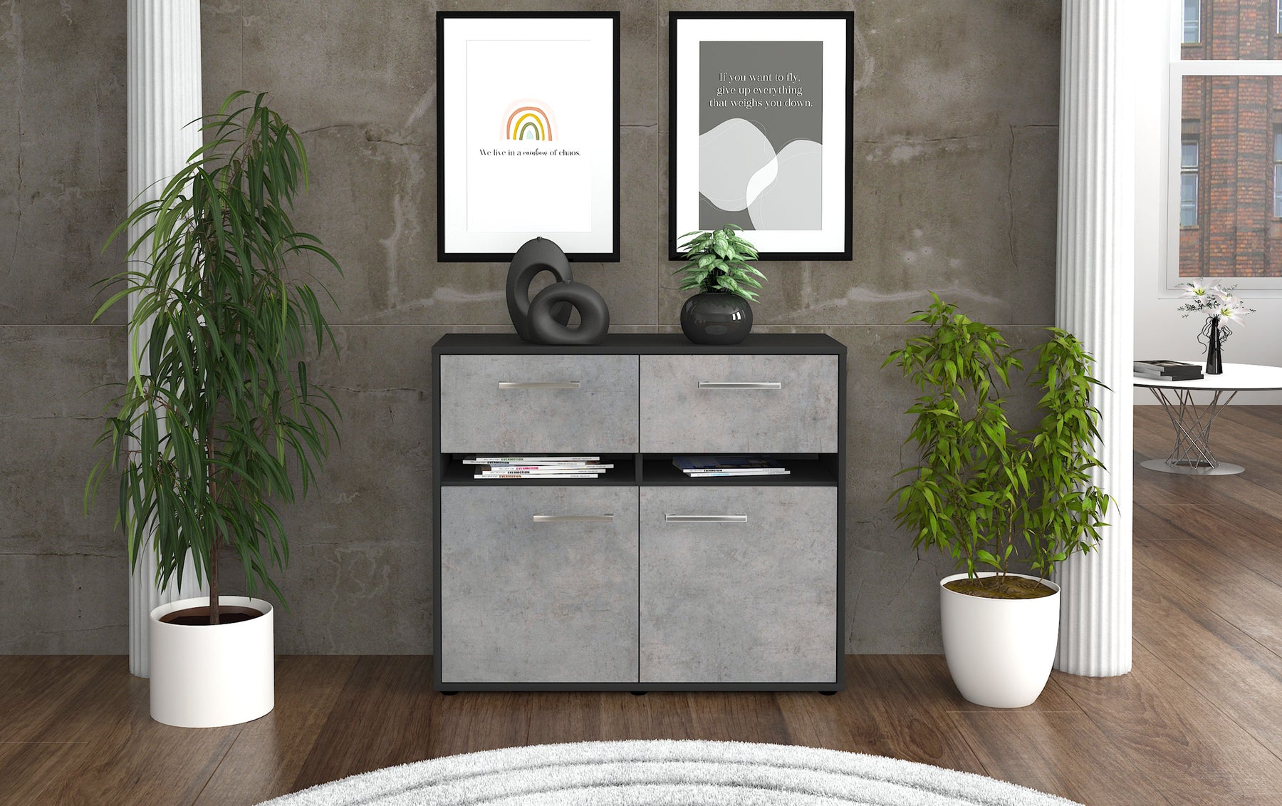 Sideboard Brunilde, Beton Studio (92x79x35cm) - Dekati GmbH