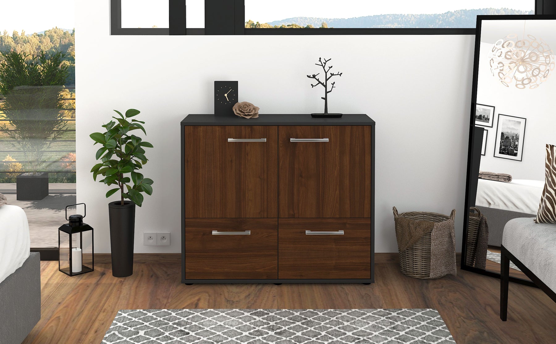 Sideboard Cara, Walnuss Studio (92x79x35cm) - Dekati GmbH