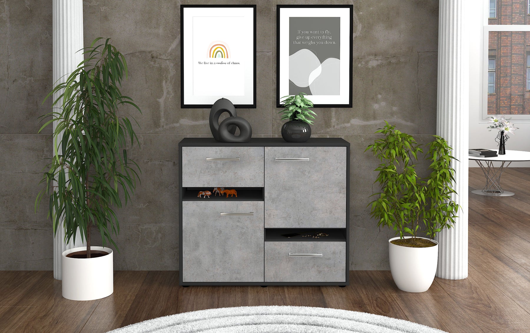 Sideboard Carlotta, Beton Studio (92x79x35cm) - Dekati GmbH