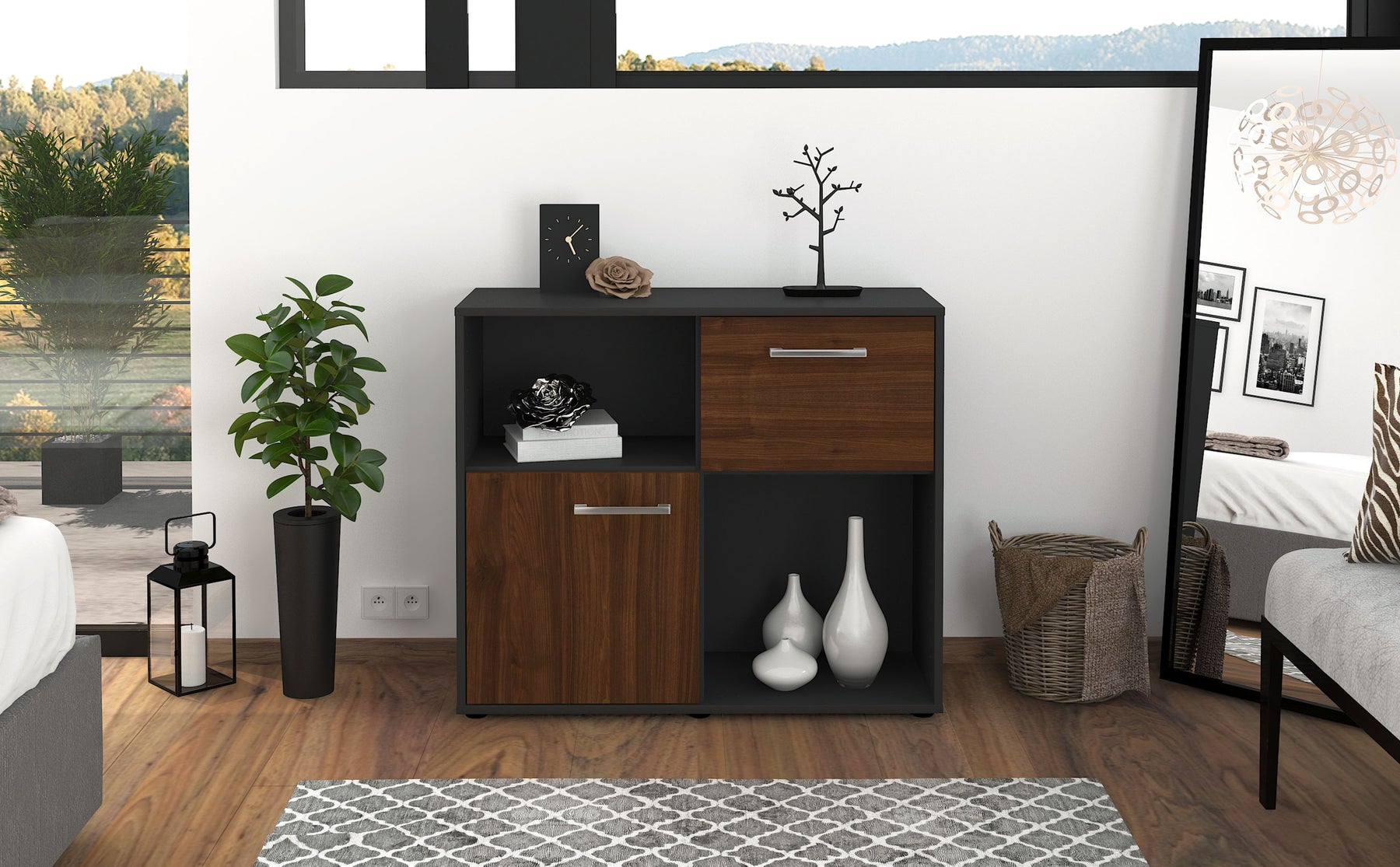 Sideboard Carola, Walnuss Studio (92x79x35cm) - Dekati GmbH