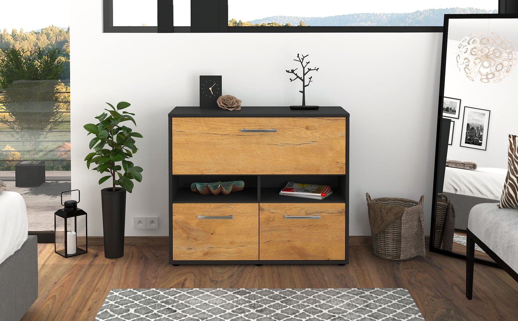 Sideboard Cassandra, Eiche Studio (92x79x35cm) - Dekati GmbH