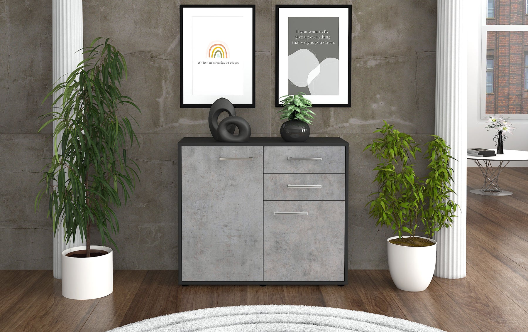 Sideboard Chantal, Beton Studio (92x79x35cm) - Dekati GmbH