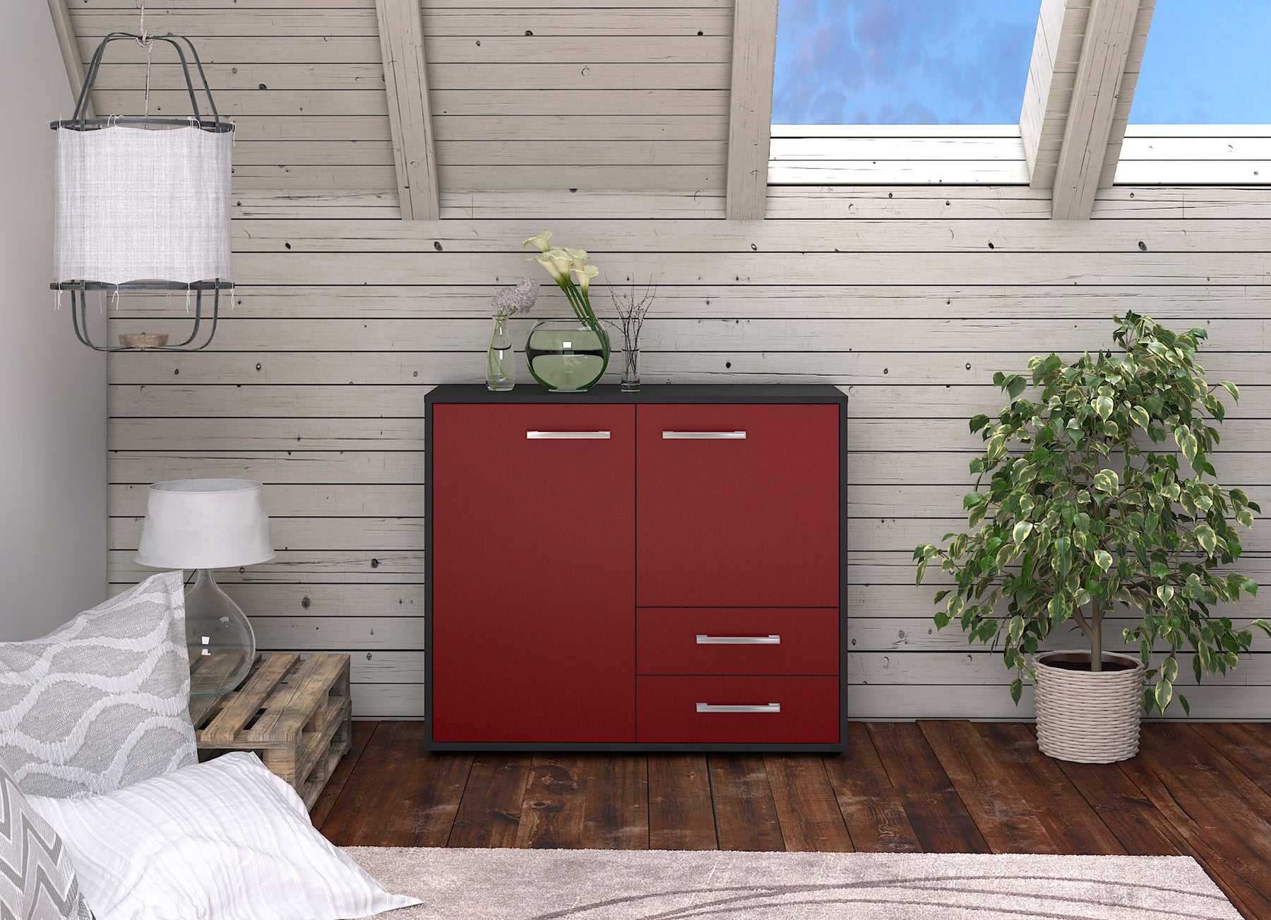 Sideboard -, Rot Studio (92x79x35cm) - Dekati GmbH