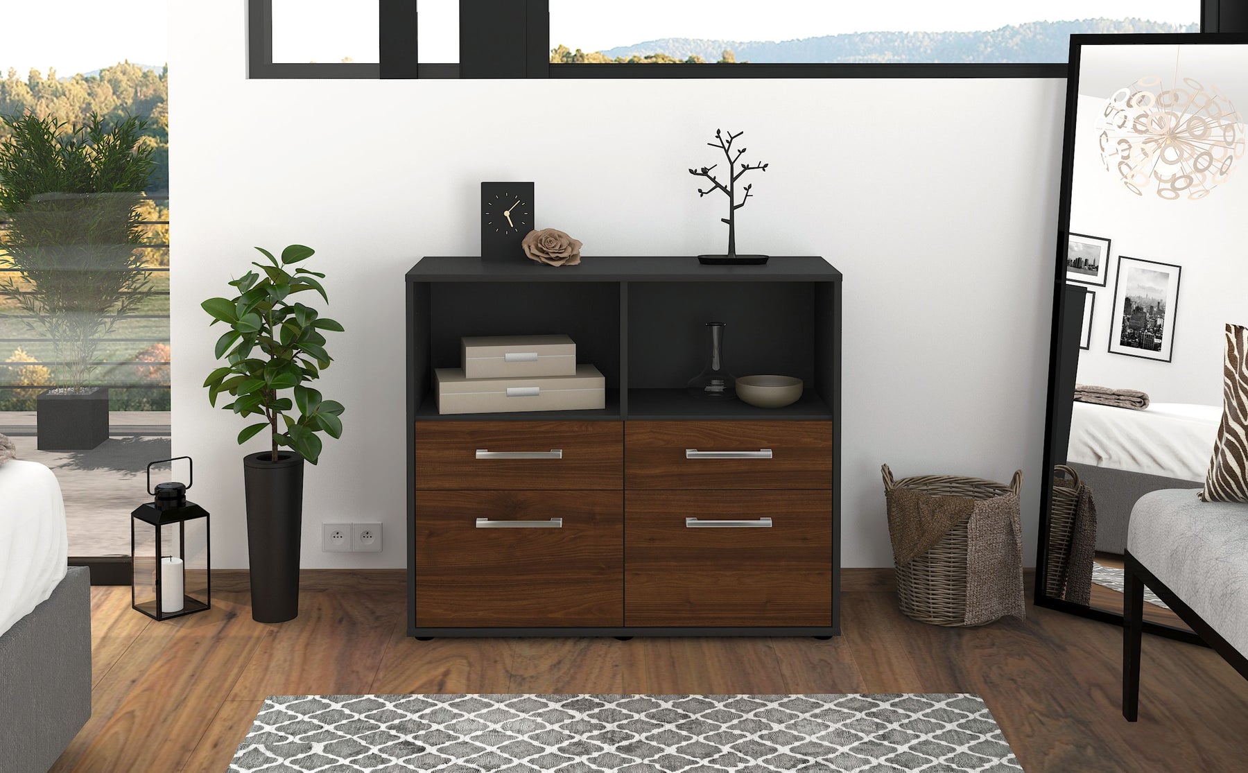 Sideboard Christine, Walnuss Studio (92x79x35cm) - Dekati GmbH