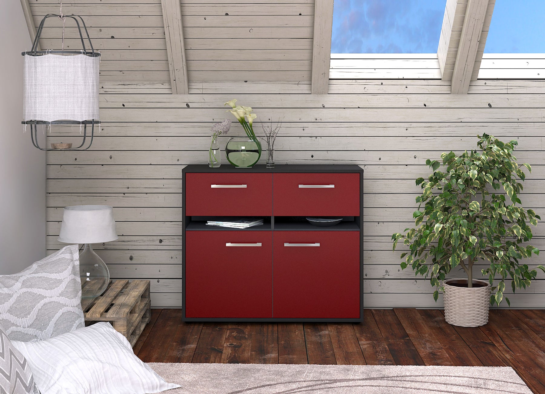 Sideboard Clea, Rot Studio (92x79x35cm) - Dekati GmbH