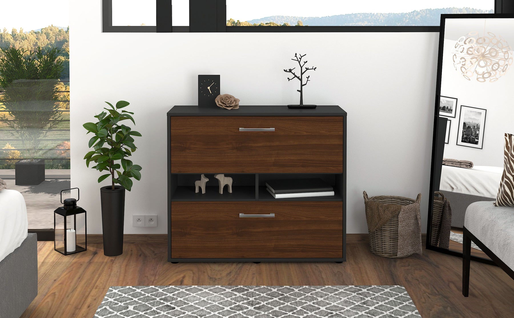 Sideboard Dalia, Walnuss Studio (92x79x35cm) - Dekati GmbH