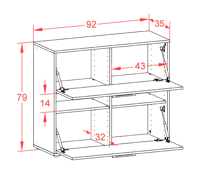 Sideboard Dalia, Rost Maß ( 92x79x35cm) - Dekati GmbH