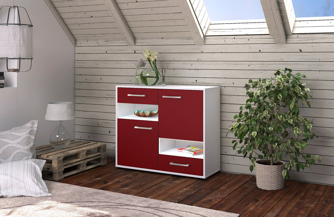 Sideboard Carmelina, Rot Front (92x79x35cm) - Dekati GmbH