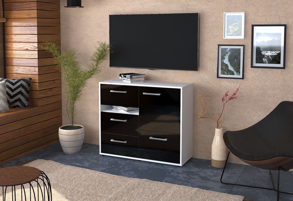 Sideboard Davina, Schwarz Front (92x79x35cm) - Dekati GmbH