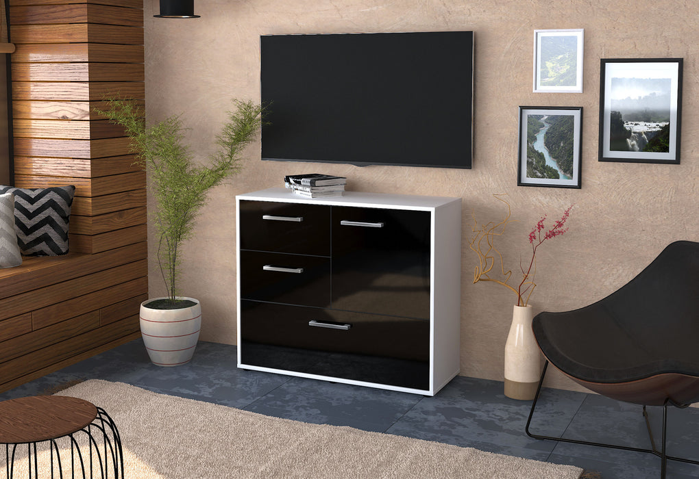 Sideboard Deanna, Schwarz Front (92x79x35cm) - Dekati GmbH