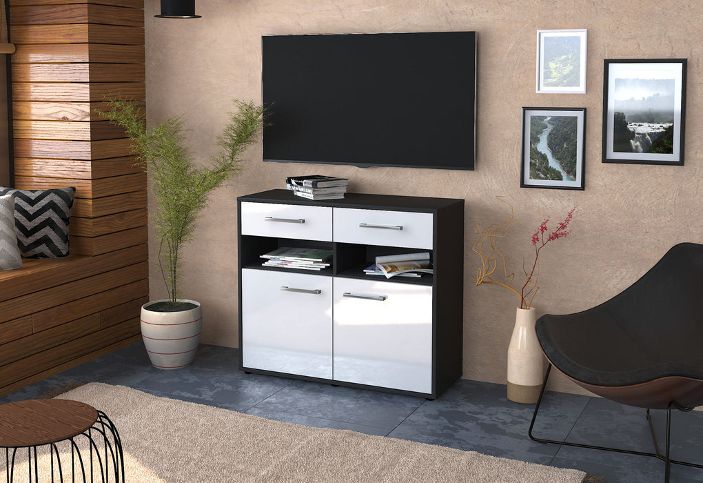 Sideboard Bruna, Weiß Front (92x79x35cm) - Dekati GmbH