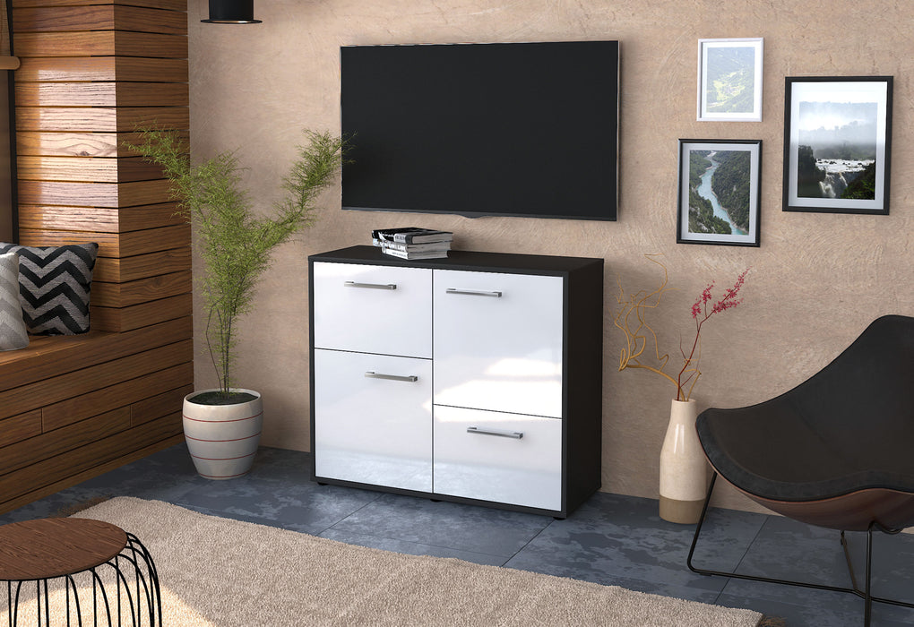 Sideboard Carla, Weiß Front (92x79x35cm) - Dekati GmbH