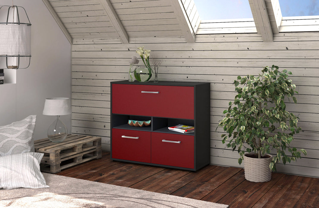 Sideboard Cassandra, Rot Front (92x79x35cm) - Dekati GmbH