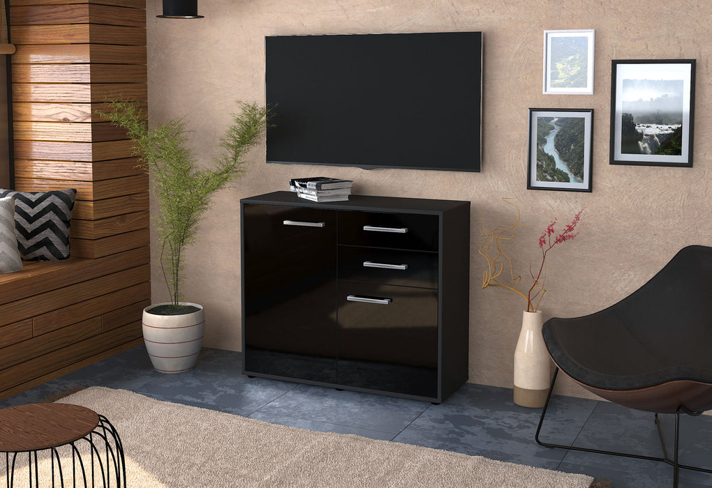 Sideboard Chantal, Schwarz Front (92x79x35cm) - Dekati GmbH