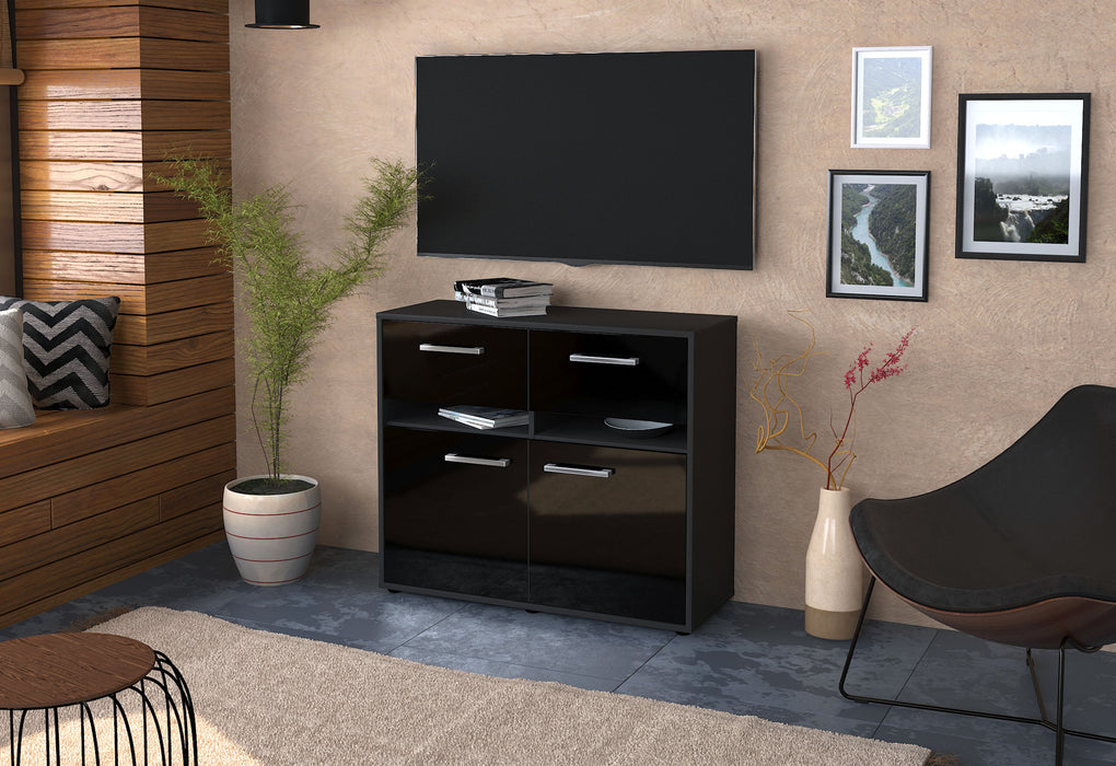 Sideboard Clea, Schwarz Front (92x79x35cm) - Dekati GmbH