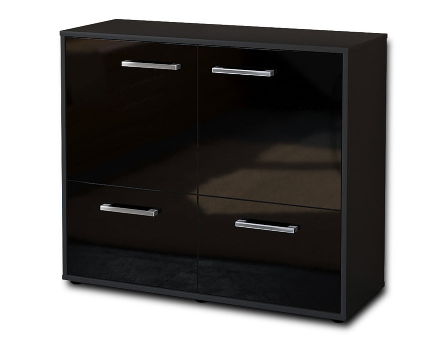 Sideboard Cara, Schwarz Seite ( 92x79x35cm) - Dekati GmbH