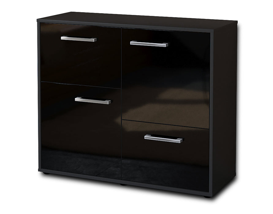 Sideboard Carla, Schwarz Seite ( 92x79x35cm) - Dekati GmbH