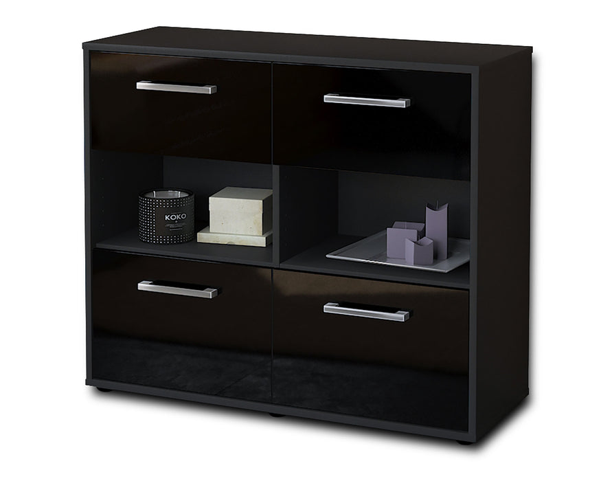 Sideboard Carmen, Schwarz Seite ( 92x79x35cm) - Dekati GmbH