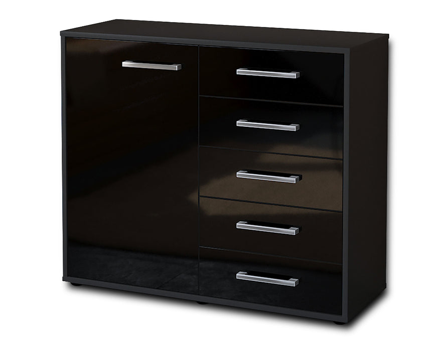 Sideboard Cecilia, Schwarz Seite ( 92x79x35cm) - Dekati GmbH