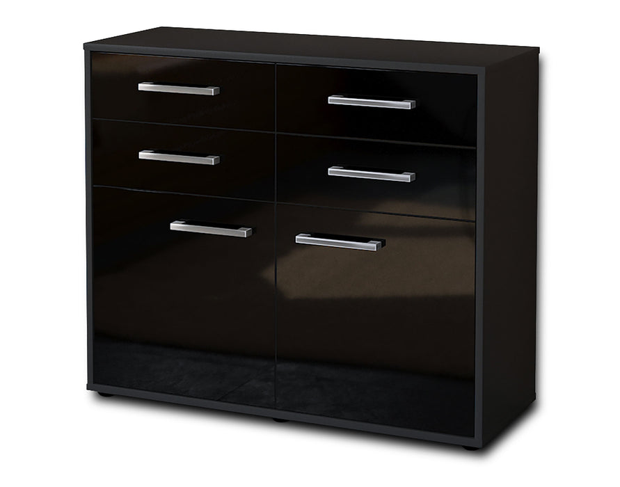 Sideboard Celia, Schwarz Seite ( 92x79x35cm) - Dekati GmbH