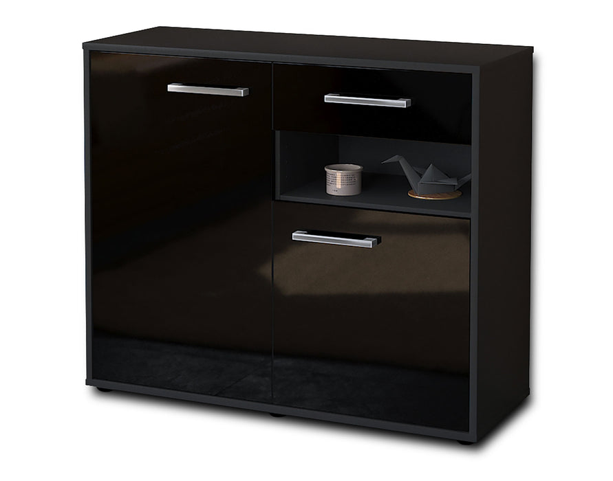 Sideboard Charlotta, Schwarz Seite ( 92x79x35cm) - Dekati GmbH