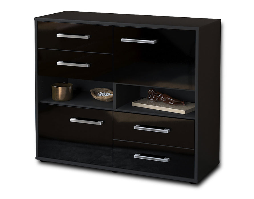 Sideboard Claudia, Schwarz Seite ( 92x79x35cm) - Dekati GmbH