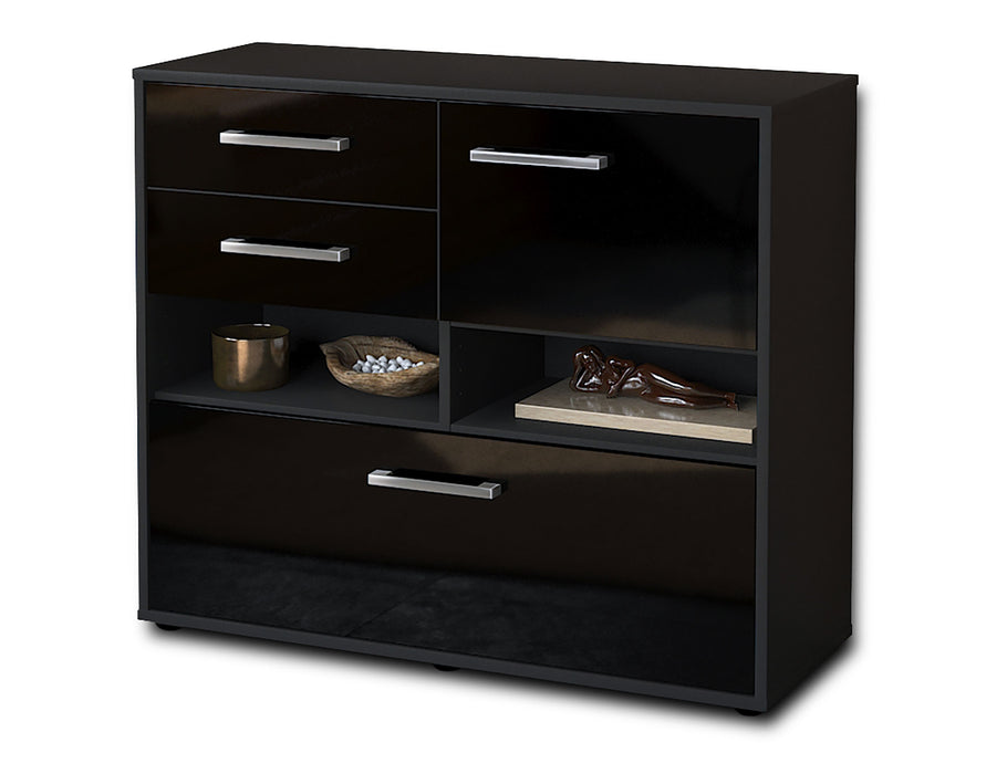 Sideboard Cornelia, Schwarz Seite ( 92x79x35cm) - Dekati GmbH