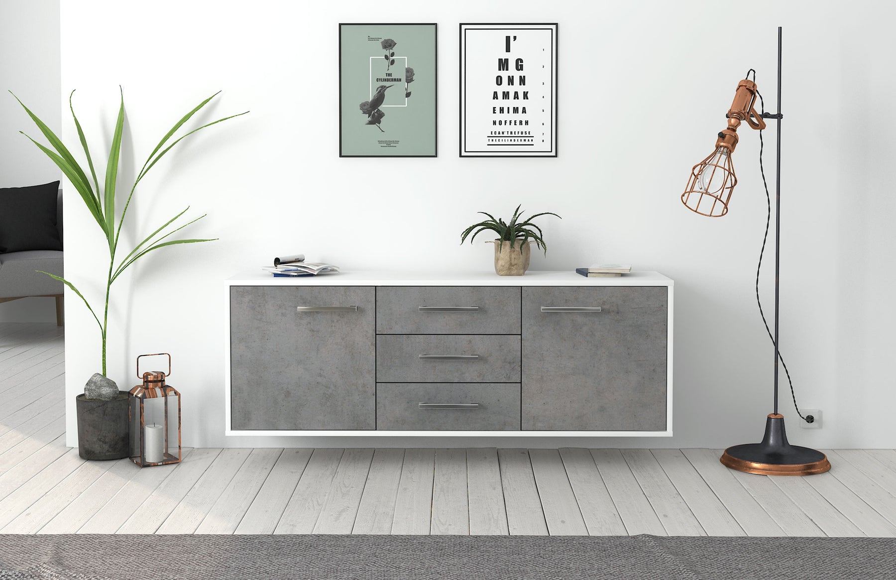 Lowboard , Beton Studio ( 136x49x35cm) - Dekati GmbH