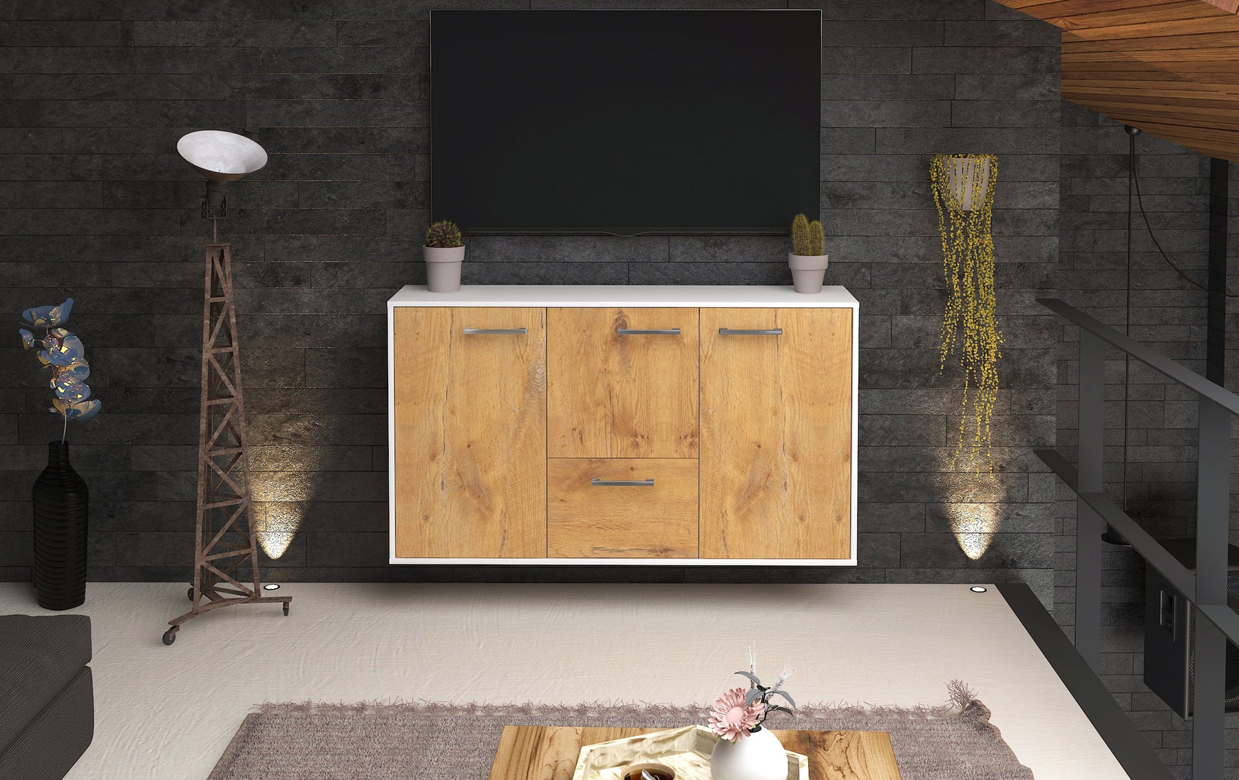 Sideboard Vancouver, Eiche Studio (136x79x35cm) - Dekati GmbH