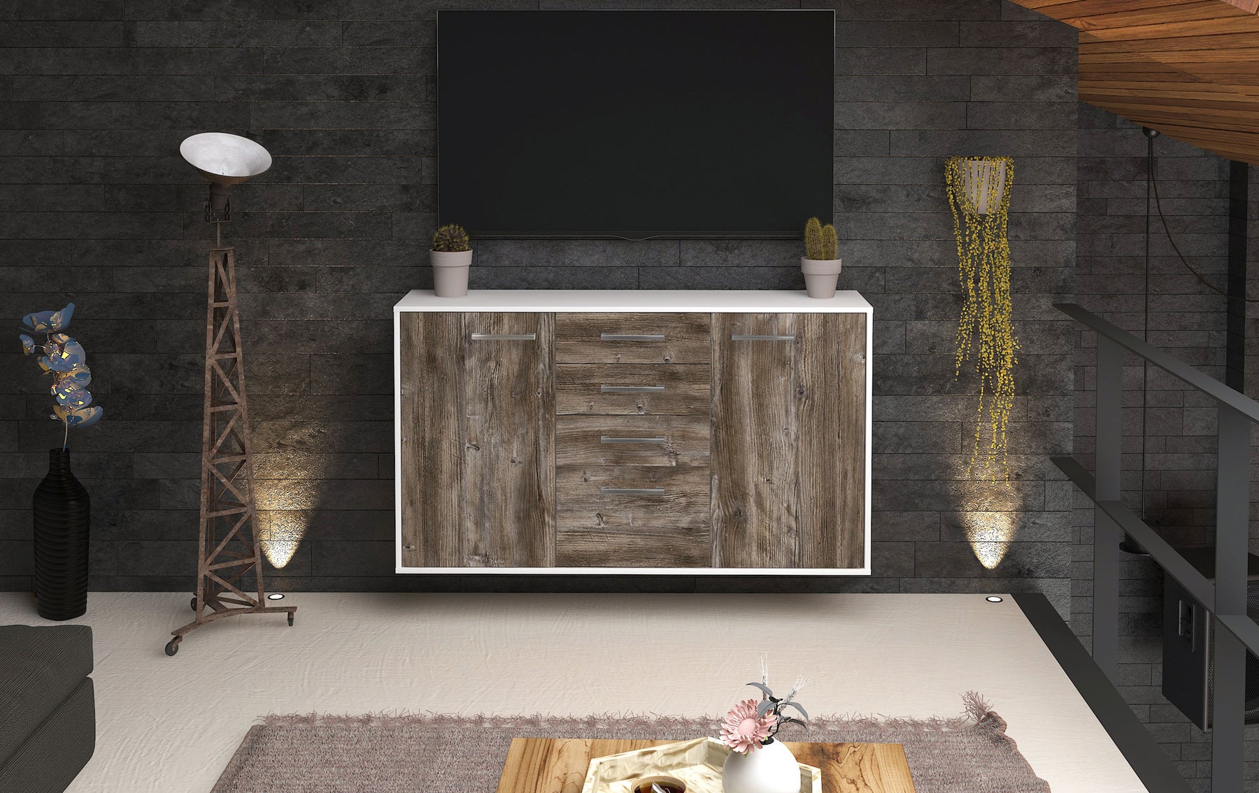 Sideboard Sioux Falls, Treibholz Studio (136x79x35cm) - Dekati GmbH