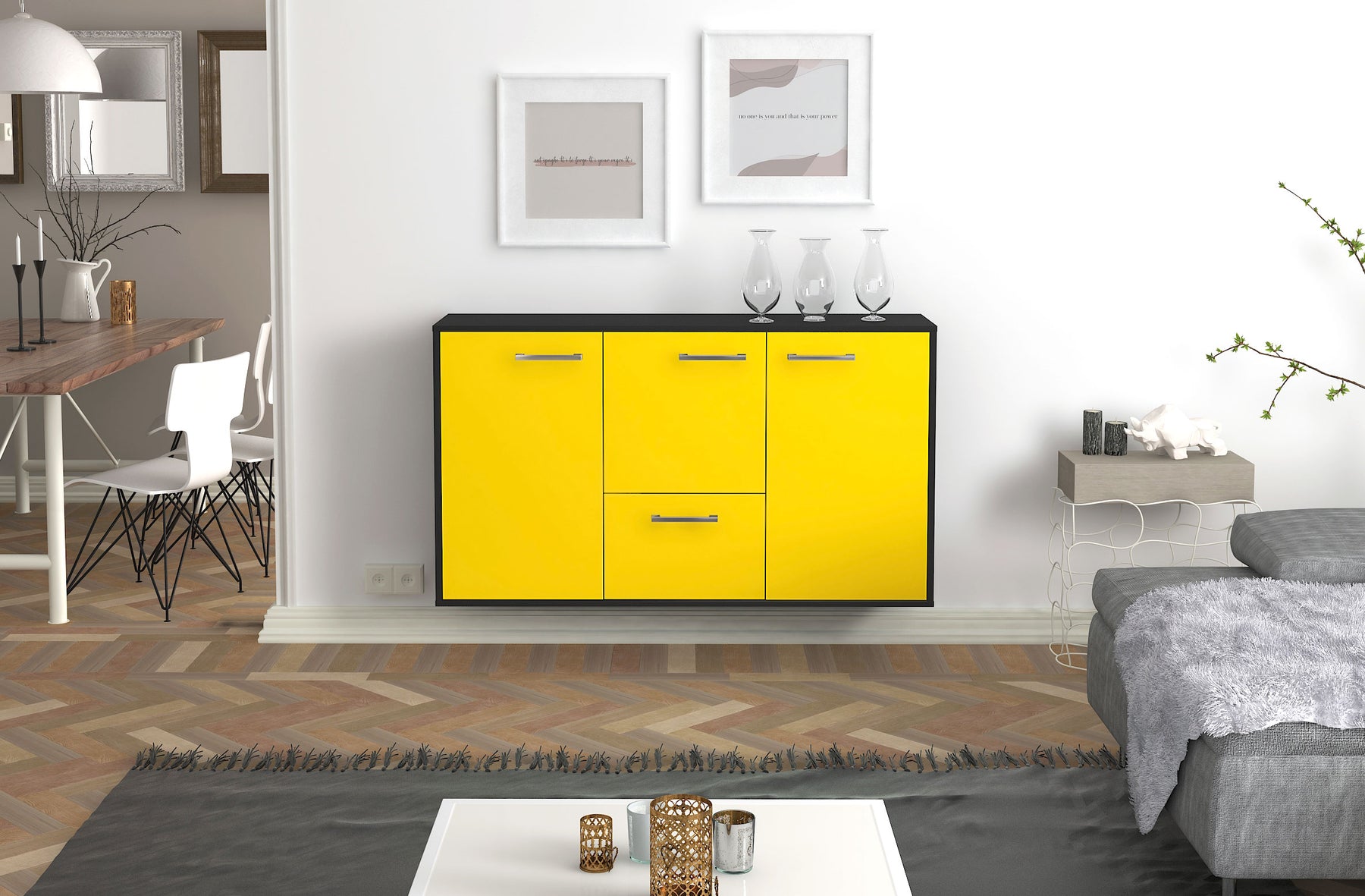 Sideboard Vancouver, Gelb Studio (136x79x35cm) - Dekati GmbH