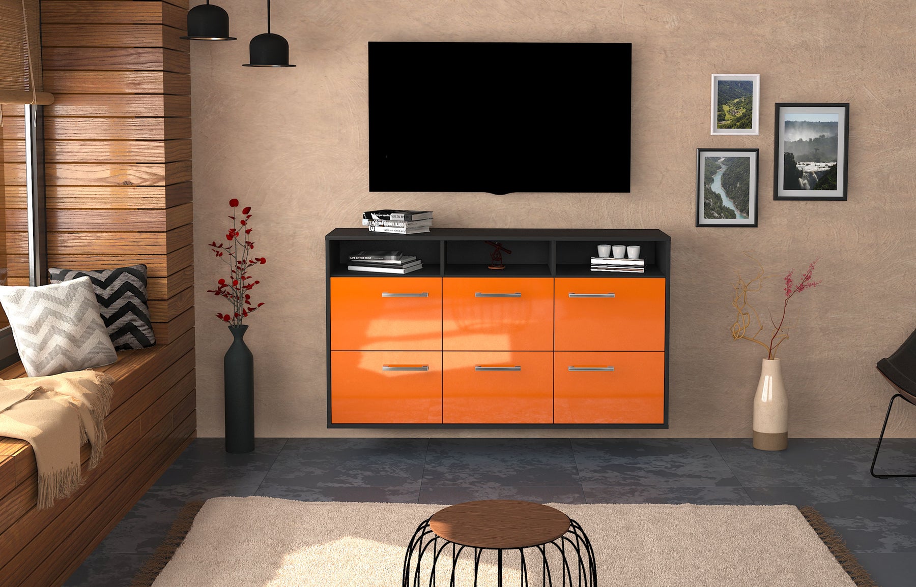 Sideboard Cape Coral, Orange Studio (136x79x35cm) - Dekati GmbH