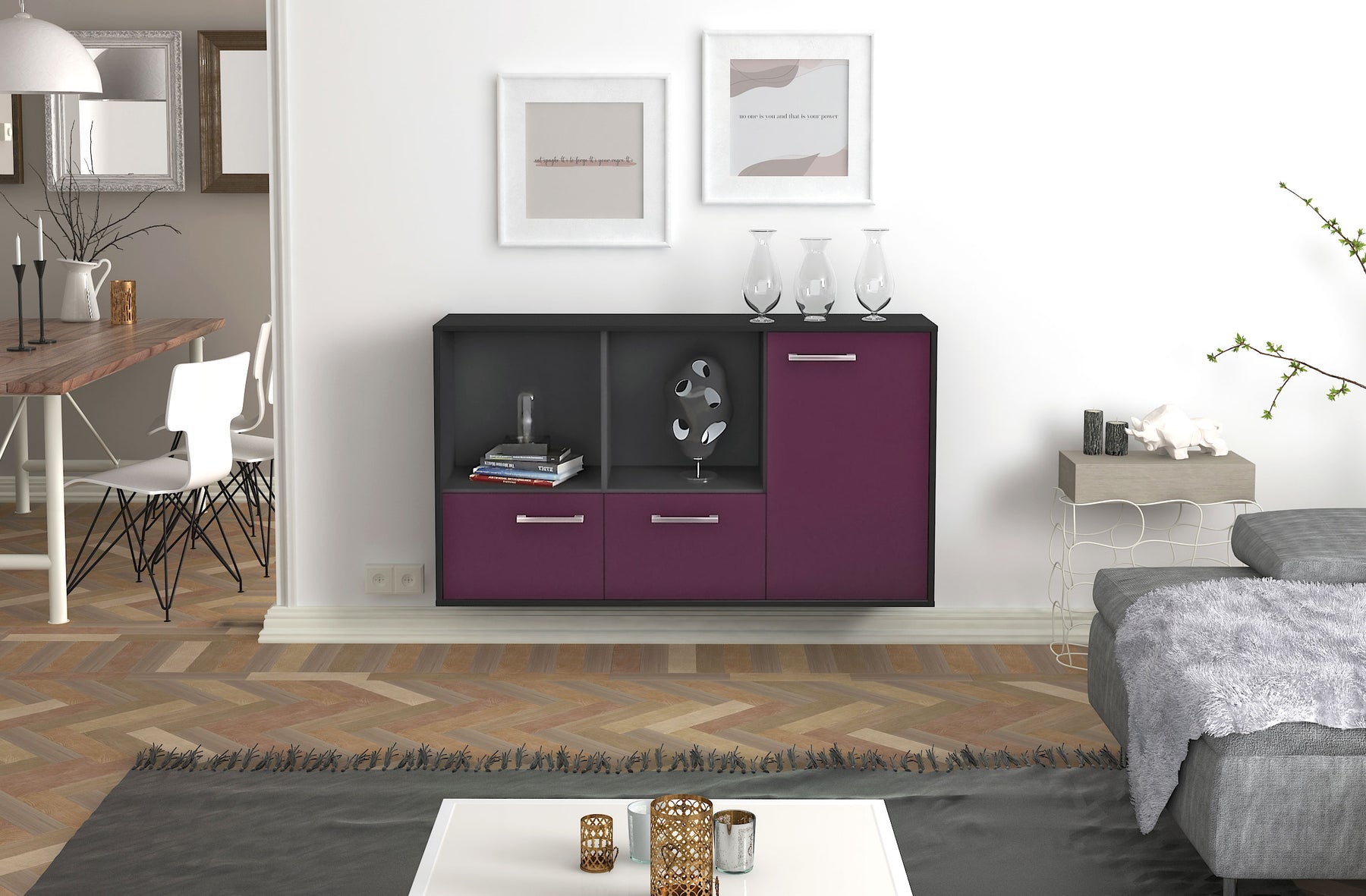 Sideboard Springfield, Lila Studio (136x79x35cm) - Dekati GmbH