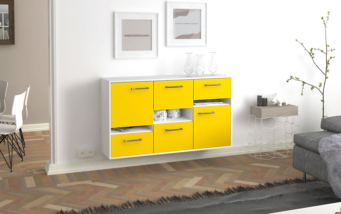 Sideboard Hayward, Gelb Front (136x79x35cm) - Dekati GmbH