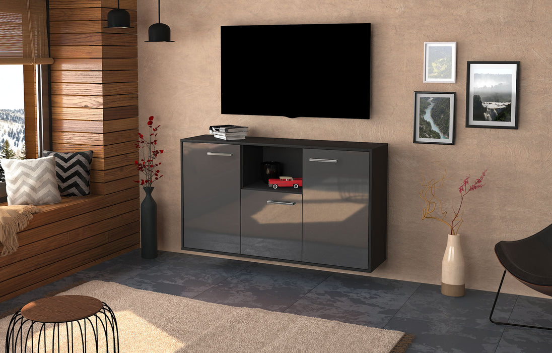 Sideboard Overland Park, Grau Front (136x79x35cm) - Dekati GmbH