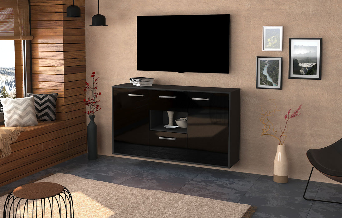 Sideboard Tallahassee, Schwarz Front (136x79x35cm) - Dekati GmbH