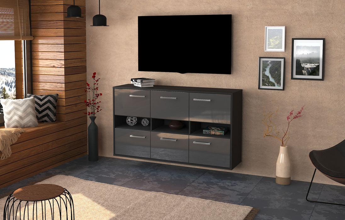 Sideboard Rockford, Grau Front (136x79x35cm) - Dekati GmbH