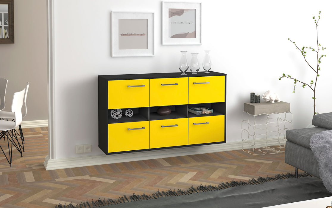 Sideboard Rockford, Gelb Front (136x79x35cm) - Dekati GmbH